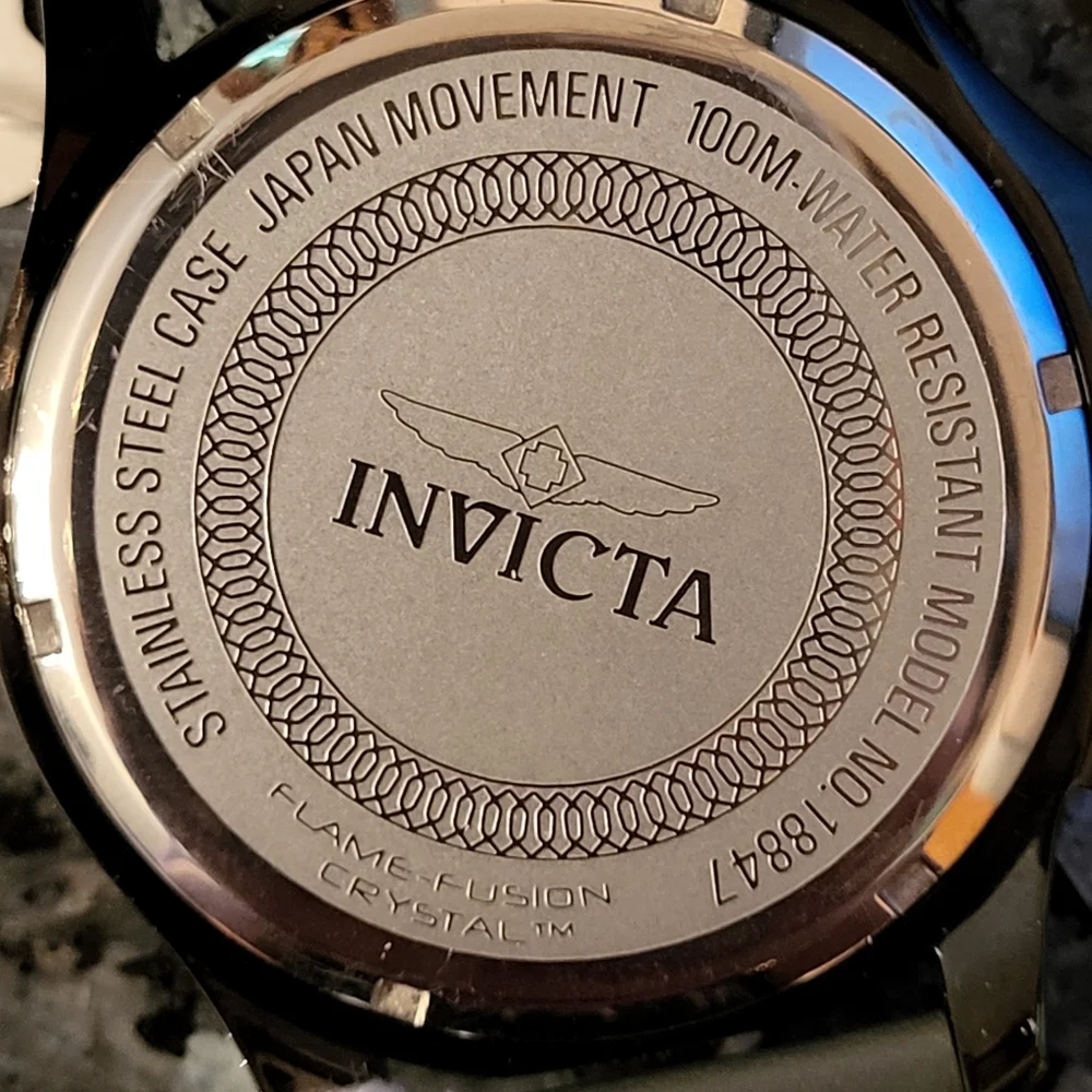Invicta like new flame fusion crystal watch with leather gray band